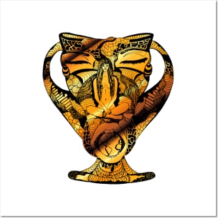 Goddess Vase Gold Posters and Art